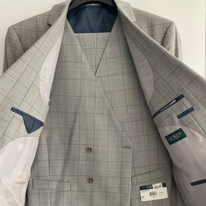 Ralph Lauren Men’s Ultraflex three piece suit, NWT, tan, double breasted vest.